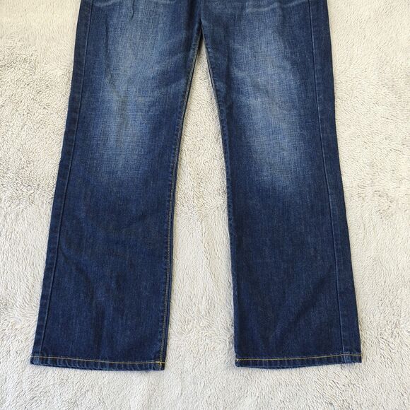 Guess Jeans Regular Straight Crescent Fit Men 33x30 Mid Wash Blue Y2K Retro 90s - Picture 3 of 11